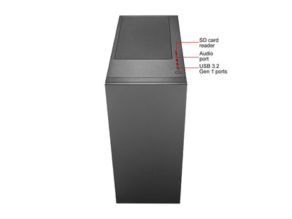 Cooler Master Silencio S600 MCS-S600-KN5N-S00 Black Steel, Plastic, Sound Dampening Material ATX Mid Tower Computer Case