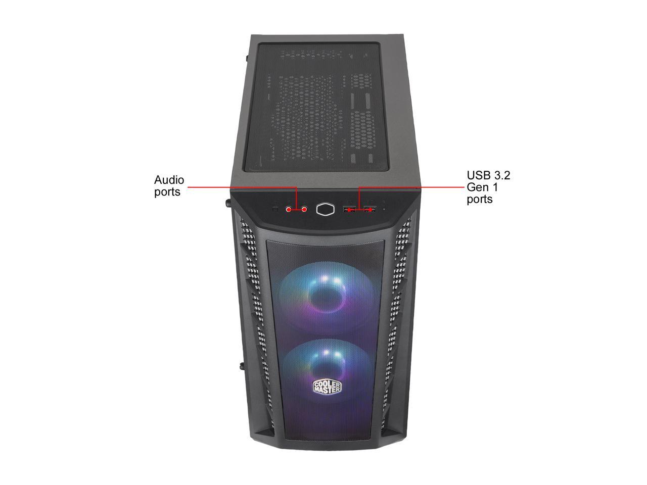 Cooler Master MasterBox MB311L ARGB Airflow Micro-ATX Mini Tower with Dual ARGB Fans, Fine Mesh Front Panel, Mesh Intake Vents, Tempered Glass Side Panel, ARGB Controller & ARGB Lighting System, MCB-B311L-KGNN-S02
