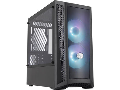 Cooler Master MasterBox MB311L ARGB Airflow Micro-ATX Mini Tower with Dual ARGB Fans, Fine Mesh Front Panel, Mesh Intake Vents, Tempered Glass Side Panel, ARGB Controller & ARGB Lighting System, MCB-B311L-KGNN-S02