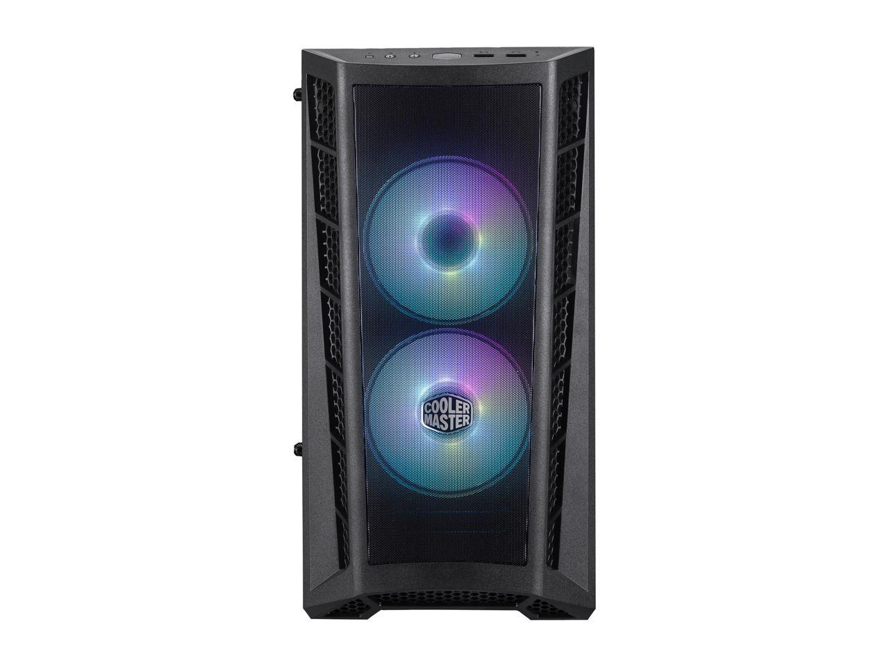 Cooler Master MasterBox MB311L ARGB Airflow Micro-ATX Mini Tower with Dual ARGB Fans, Fine Mesh Front Panel, Mesh Intake Vents, Tempered Glass Side Panel, ARGB Controller & ARGB Lighting System, MCB-B311L-KGNN-S02