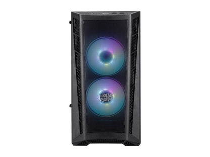 Cooler Master MasterBox MB311L ARGB Airflow Micro-ATX Mini Tower with Dual ARGB Fans, Fine Mesh Front Panel, Mesh Intake Vents, Tempered Glass Side Panel, ARGB Controller & ARGB Lighting System, MCB-B311L-KGNN-S02