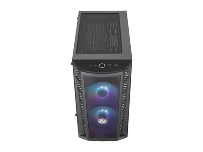 Cooler Master MasterBox MB311L ARGB Airflow Micro-ATX Mini Tower with Dual ARGB Fans, Fine Mesh Front Panel, Mesh Intake Vents, Tempered Glass Side Panel, ARGB Controller & ARGB Lighting System, MCB-B311L-KGNN-S02