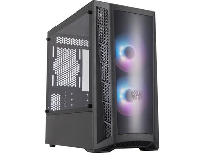 Cooler Master MasterBox MB320L ARGB Micro-ATX Mini Tower with Dual ARGB Fans, DarkMirror Front Panel, Mesh Intake Vents, Tempered Glass Side Panel, ARGB Controller & ARGB Lighting System