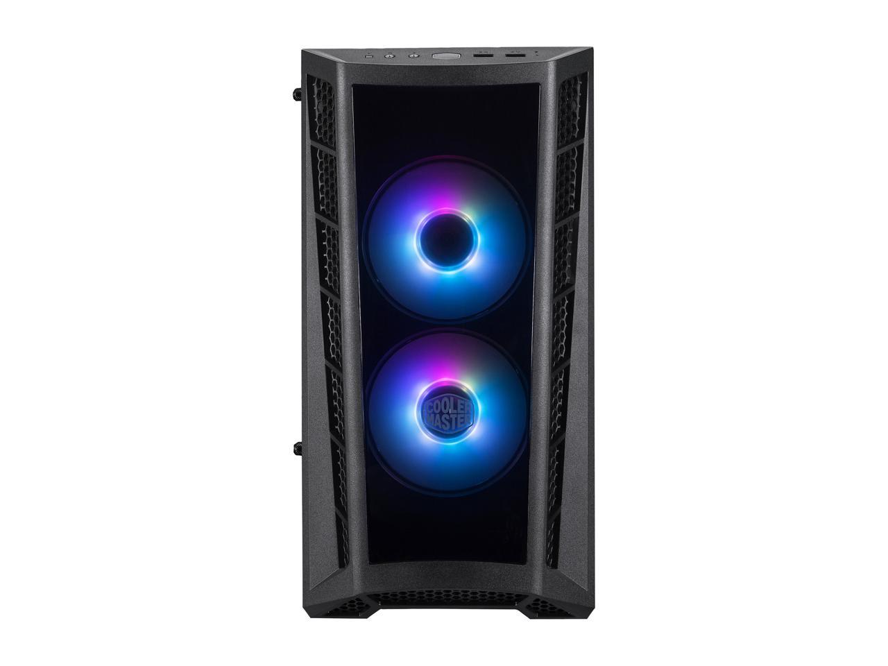 Cooler Master MasterBox MB320L ARGB Micro-ATX Mini Tower with Dual ARGB Fans, DarkMirror Front Panel, Mesh Intake Vents, Tempered Glass Side Panel, ARGB Controller & ARGB Lighting System