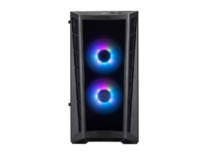 Cooler Master MasterBox MB320L ARGB Micro-ATX Mini Tower with Dual ARGB Fans, DarkMirror Front Panel, Mesh Intake Vents, Tempered Glass Side Panel, ARGB Controller & ARGB Lighting System