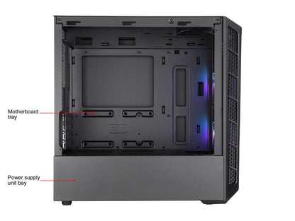 Cooler Master MasterBox MB320L ARGB Micro-ATX Mini Tower with Dual ARGB Fans, DarkMirror Front Panel, Mesh Intake Vents, Tempered Glass Side Panel, ARGB Controller & ARGB Lighting System