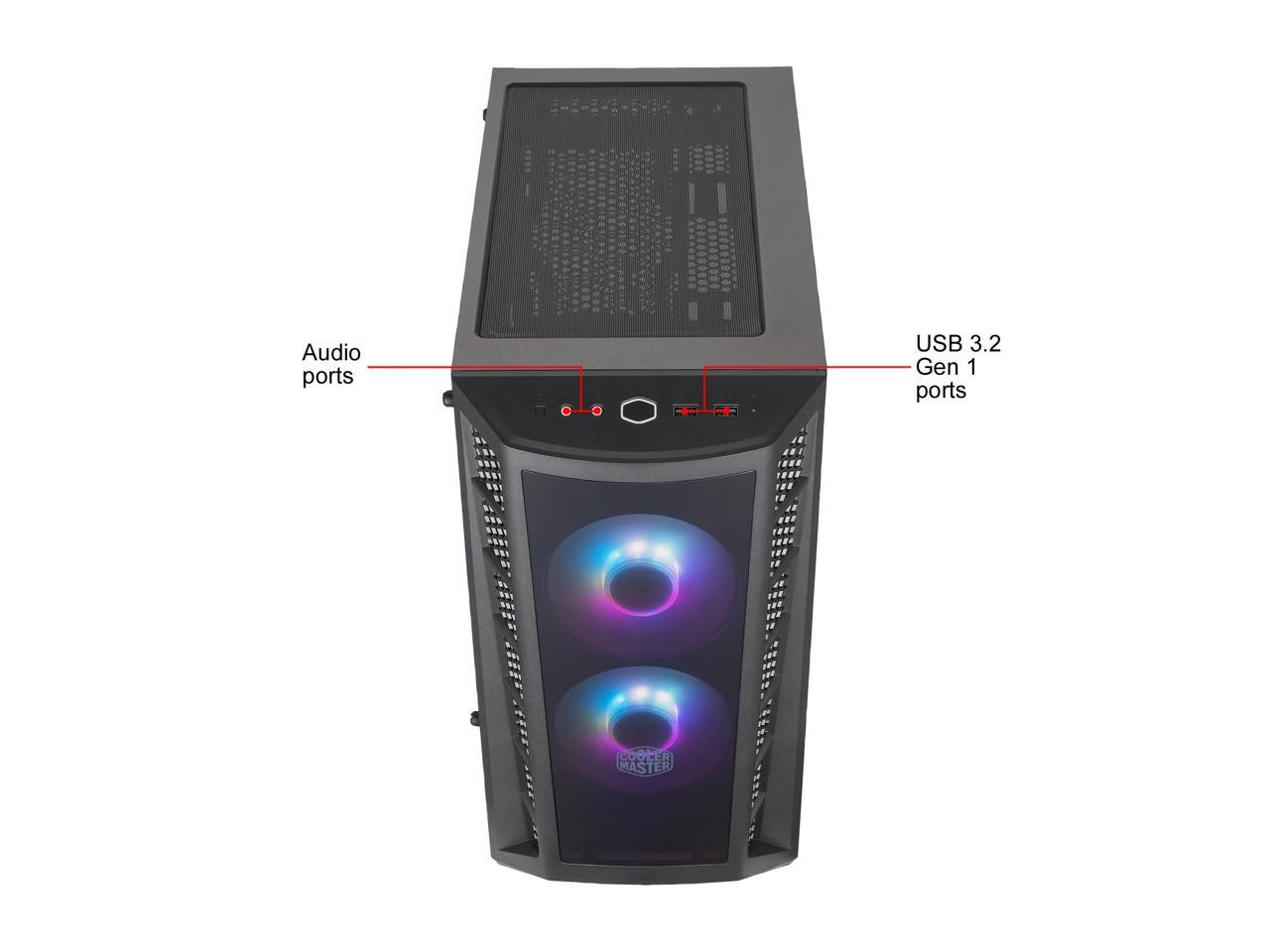 Cooler Master MasterBox MB320L ARGB Micro-ATX Mini Tower with Dual ARGB Fans, DarkMirror Front Panel, Mesh Intake Vents, Tempered Glass Side Panel, ARGB Controller & ARGB Lighting System
