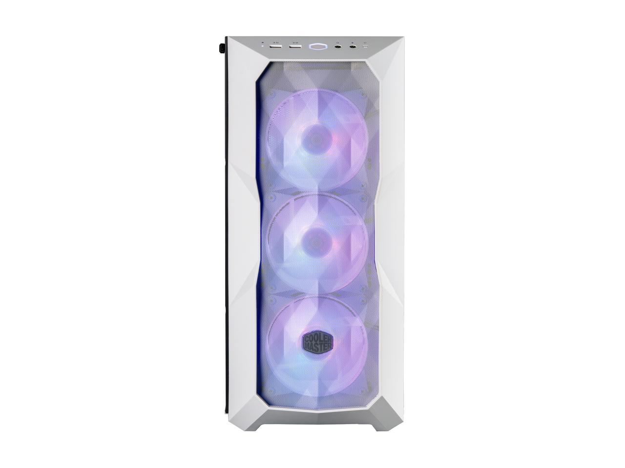 Cooler Master MasterBox TD500 Mesh White Airflow ATX Mid-Tower w/ E-ATX support, Polygonal Mesh Front Panel, Crystalline Tempered Glass & 3 ARGB Fans w/ Controller MCB-D500D-WGNN-S01