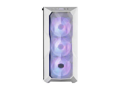 Cooler Master MasterBox TD500 Mesh White Airflow ATX Mid-Tower w/ E-ATX support, Polygonal Mesh Front Panel, Crystalline Tempered Glass & 3 ARGB Fans w/ Controller MCB-D500D-WGNN-S01