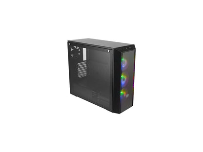 Cooler Master MasterBox Pro 5 ARGB ATX Mid-Tower with Adaptable Layout E-ATX up to 10.5", DarkMirror Front Panel, Tempered Glass, Three 120mm ARGB Lighting Fans - Black