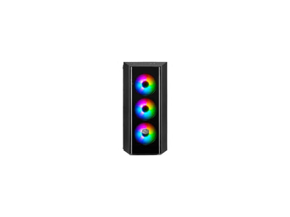 Cooler Master MasterBox Pro 5 ARGB ATX Mid-Tower with Adaptable Layout E-ATX up to 10.5", DarkMirror Front Panel, Tempered Glass, Three 120mm ARGB Lighting Fans - Black