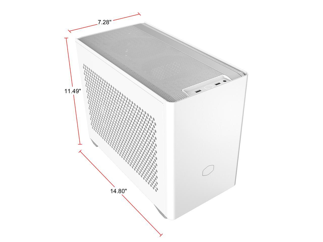 Cooler Master MasterBox NR200P White SFF Small Form Factor Mini-ITX Case with Tempered glass or Vented Panel Option, PCI Riser Cable, Triple-slot GPU, Tool-Free and 360 Degree Accessibility