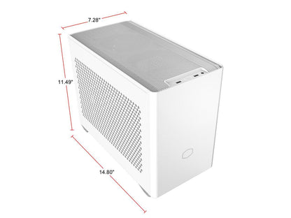 Cooler Master MasterBox NR200P White SFF Small Form Factor Mini-ITX Case with Tempered glass or Vented Panel Option, PCI Riser Cable, Triple-slot GPU, Tool-Free and 360 Degree Accessibility