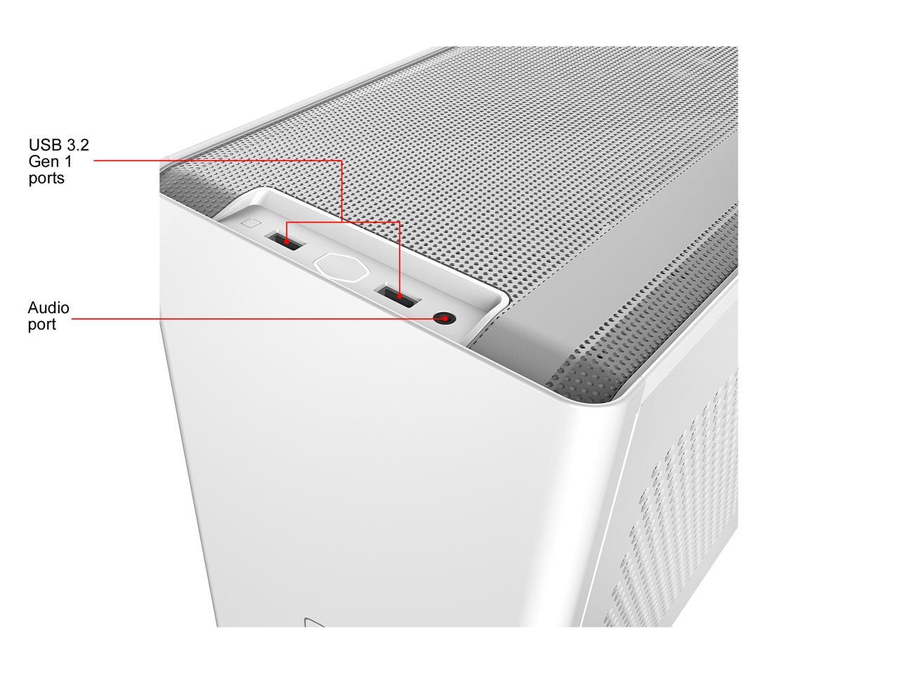 Cooler Master MasterBox NR200P White SFF Small Form Factor Mini-ITX Case with Tempered glass or Vented Panel Option, PCI Riser Cable, Triple-slot GPU, Tool-Free and 360 Degree Accessibility