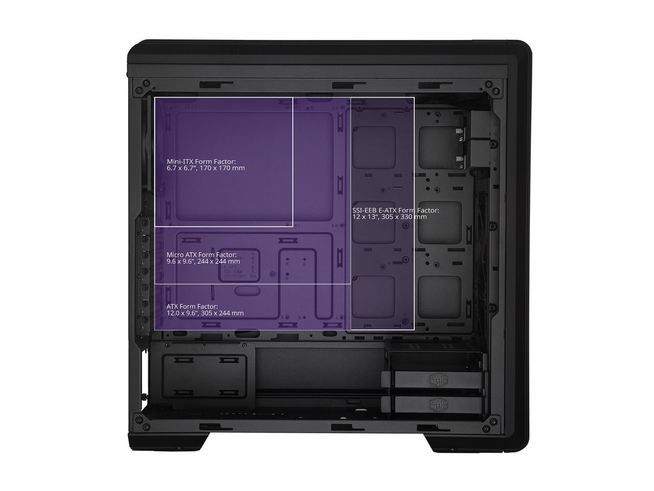 Cooler Master MasterBox NR600P E-ATX Mid-Tower with Dual Hot Swap Bays, SSI-EEB Compatible, SD Card Reader, Fine Mesh Front Panel and Adaptive Storage Support