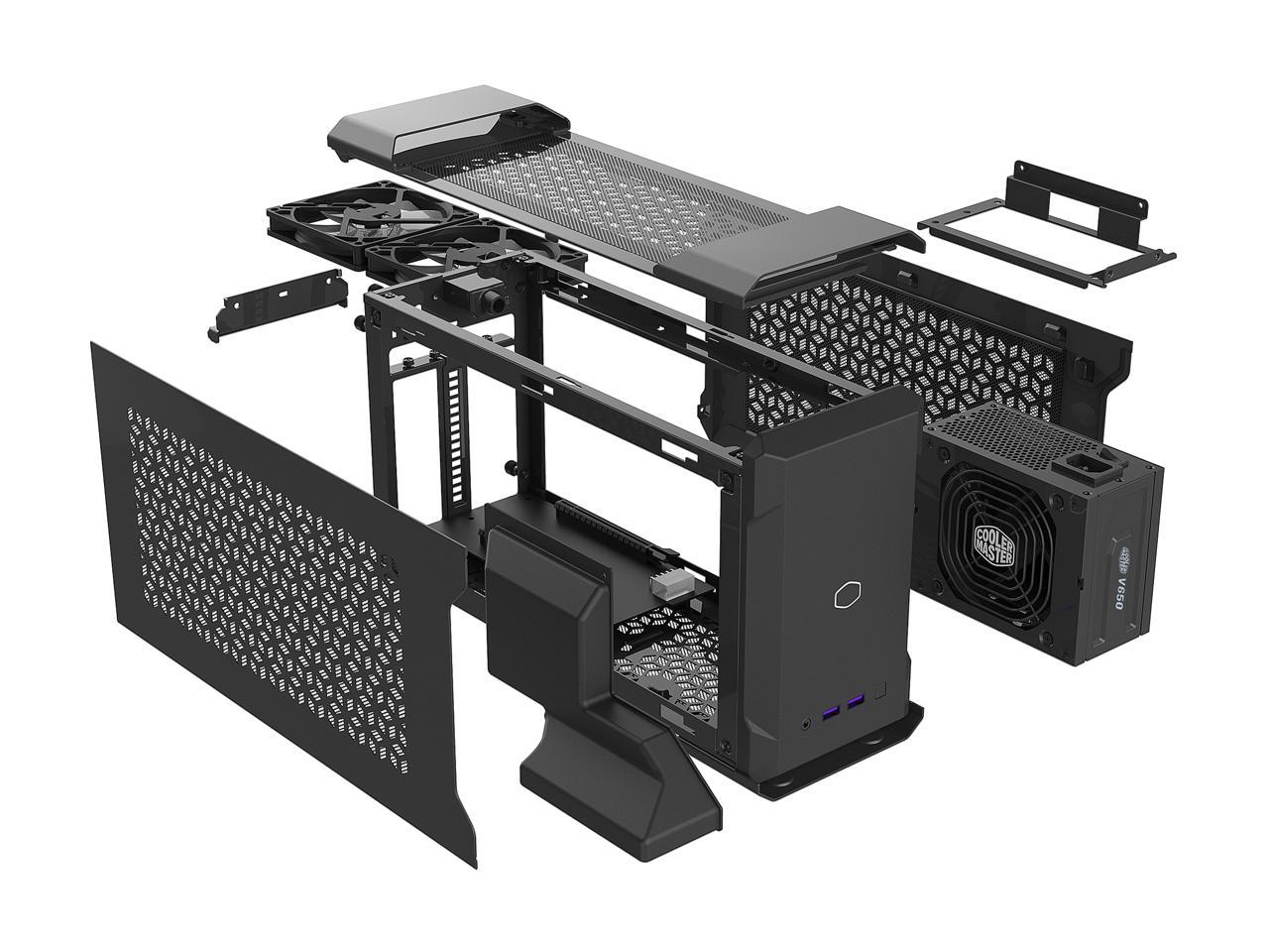 Cooler Master MasterCase NC100 SFF Small Form Factor 7.9 Liter Case with V650 Gold SFX PSU, GPUs 2.5 slots up to 320mm for Intel NUC 9 Extreme Element