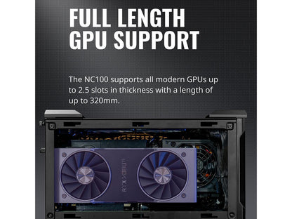 Cooler Master MasterCase NC100 SFF Small Form Factor 7.9 Liter Case with V650 Gold SFX PSU, GPUs 2.5 slots up to 320mm for Intel NUC 9 Extreme Element