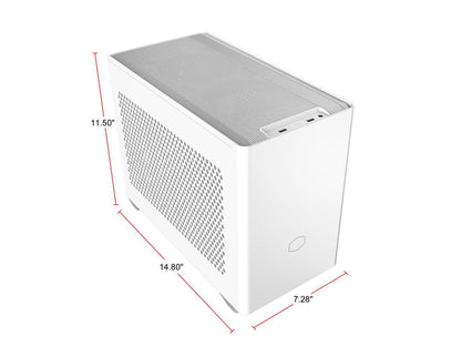 Cooler Master Cooler Master NR200 White SFF Small Form Factor Mini-ITX Case with Vented Panel, Triple-slot GPU, Tool-Free and 360 Degree Accessibility