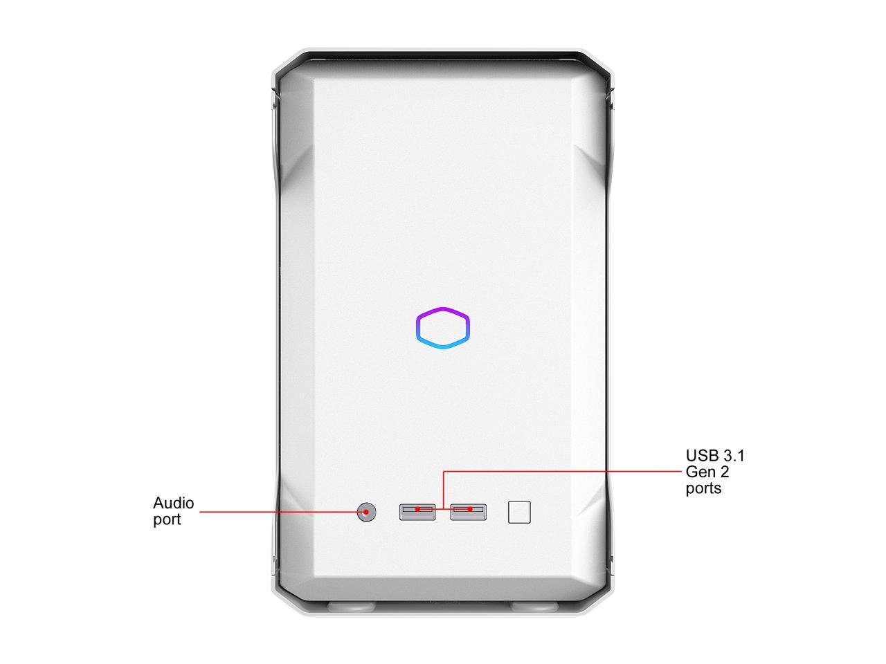 Cooler Master MasterCase NC100 White SFF Small Form Factor 7.9 Liter Case with V650 Gold SFX PSU, GPUs 2.5 slots up to 320mm, for Intel NUC 9 Extreme Element