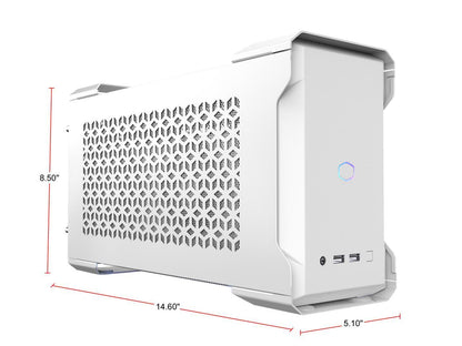 Cooler Master MasterCase NC100 White SFF Small Form Factor 7.9 Liter Case with V650 Gold SFX PSU, GPUs 2.5 slots up to 320mm, for Intel NUC 9 Extreme Element