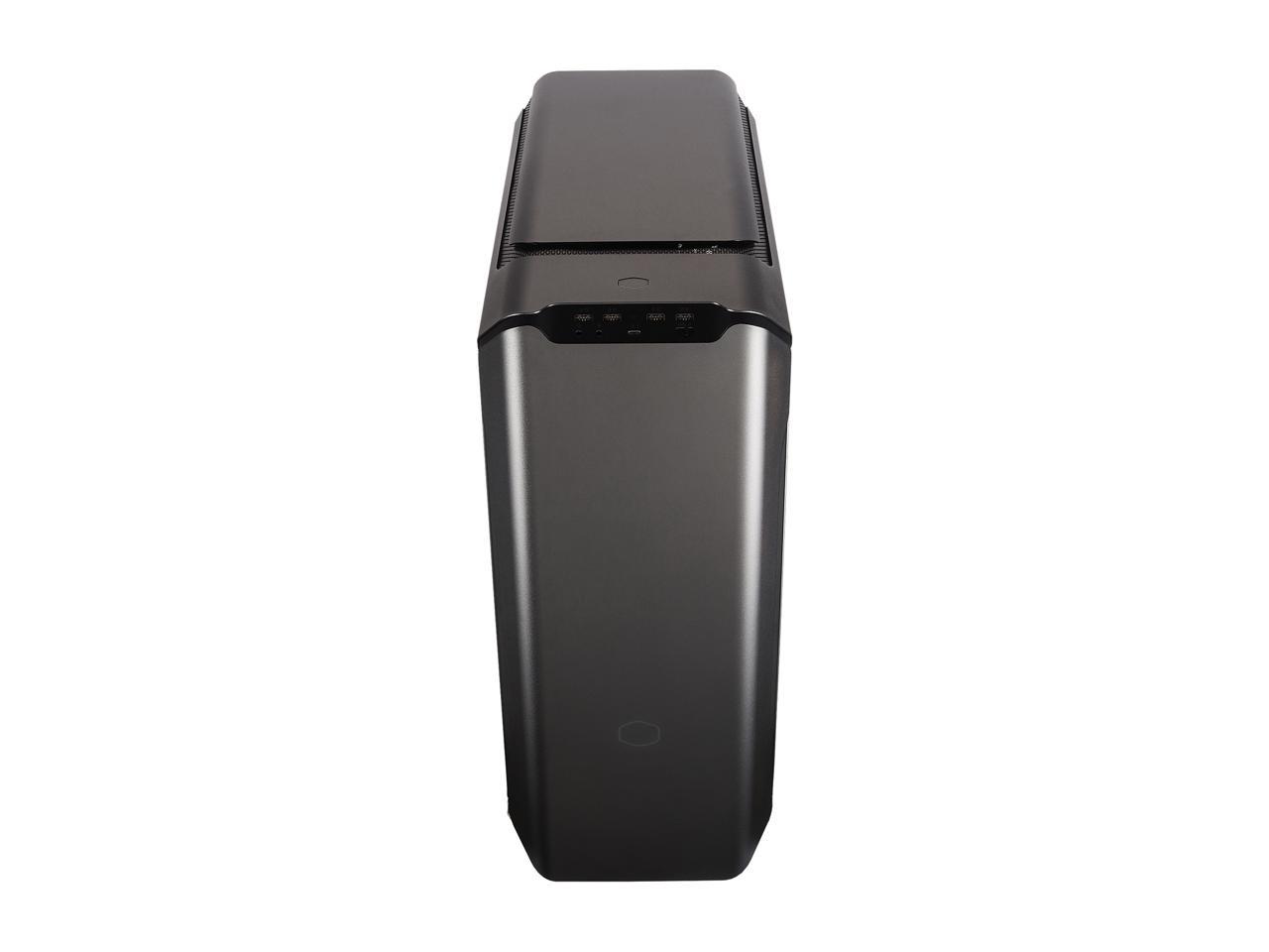 Cooler Master MasterCase SL600M Black Edition ATX Mid-Tower with Aluminum Panels, Vertical Chimney Layout, Type-C I/O Panel, Noise Reduction & Top Air Vents