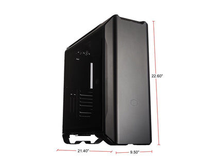 Cooler Master MasterCase SL600M Black Edition ATX Mid-Tower with Aluminum Panels, Vertical Chimney Layout, Type-C I/O Panel, Noise Reduction & Top Air Vents