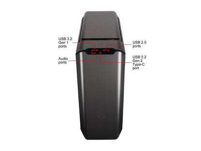 Cooler Master MasterCase SL600M Black Edition ATX Mid-Tower with Aluminum Panels, Vertical Chimney Layout, Type-C I/O Panel, Noise Reduction & Top Air Vents