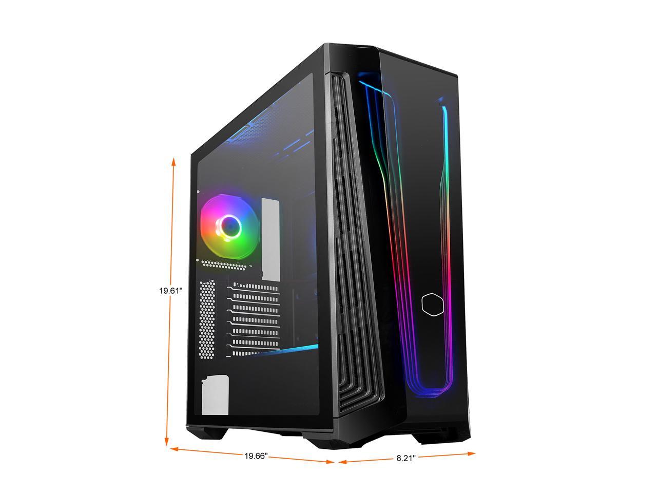 Cooler Master MasterBox 540 ARGB ATX Gaming Mid-Tower ARGB Ether Front Panel, Removable Top Panel, Tempered Glass, Front DarkMirror Panel with Mesh Side Intakes