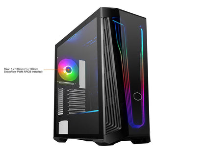 Cooler Master MasterBox 540 ARGB ATX Gaming Mid-Tower ARGB Ether Front Panel, Removable Top Panel, Tempered Glass, Front DarkMirror Panel with Mesh Side Intakes