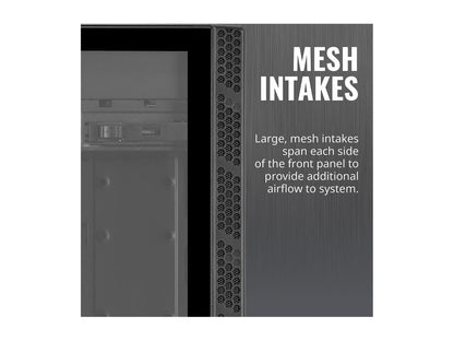 Cooler Master MasterBox MB600L V2 Tempered Glass with ODD Minimalistic ATX Mid-Tower Mesh Intakes, Brushed Front Panel, Hexagon Gleam and Breathable PSU Shroud