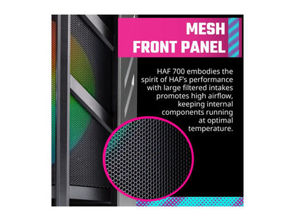 Cooler Master HAF700 H700-IGNN-S00 Titanium Grey SGCC Steel / Mesh / ABS Plastic / Tempered Glass ATX Full Tower Computer Case