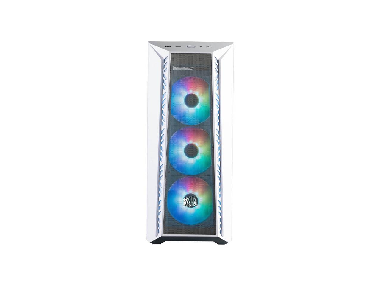 Cooler Master MasterBox 520 Mesh White Edition Airflow ATX Mid-Tower, Mesh Front Panel, Tempered Glass Panel , E-ATX*(*up to 12â€?x 10.7â€?, USB 3.2 Gen2 Type-C