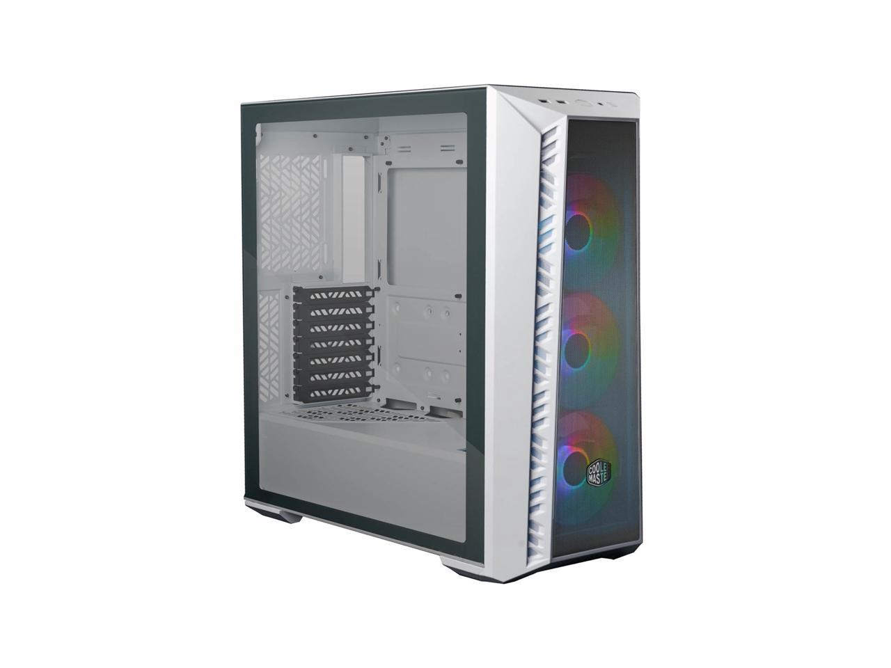 Cooler Master MasterBox 520 Mesh White Edition Airflow ATX Mid-Tower, Mesh Front Panel, Tempered Glass Panel , E-ATX*(*up to 12â€?x 10.7â€?, USB 3.2 Gen2 Type-C