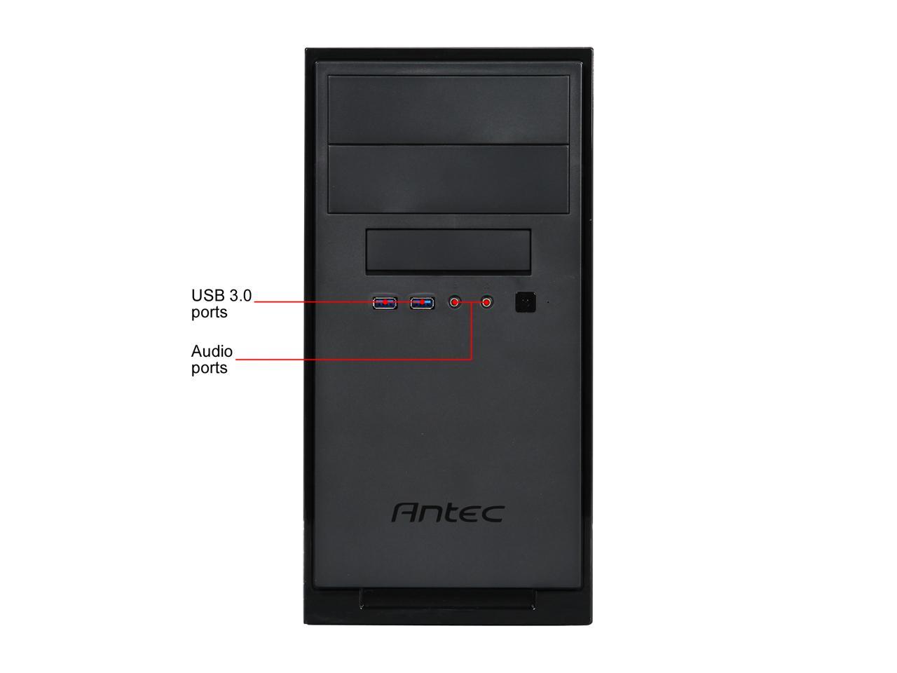 Antec NSK3180 Black 0.7 SGCC Steel Micro ATX / Mini-ITX Computer Case 380W Power Supply