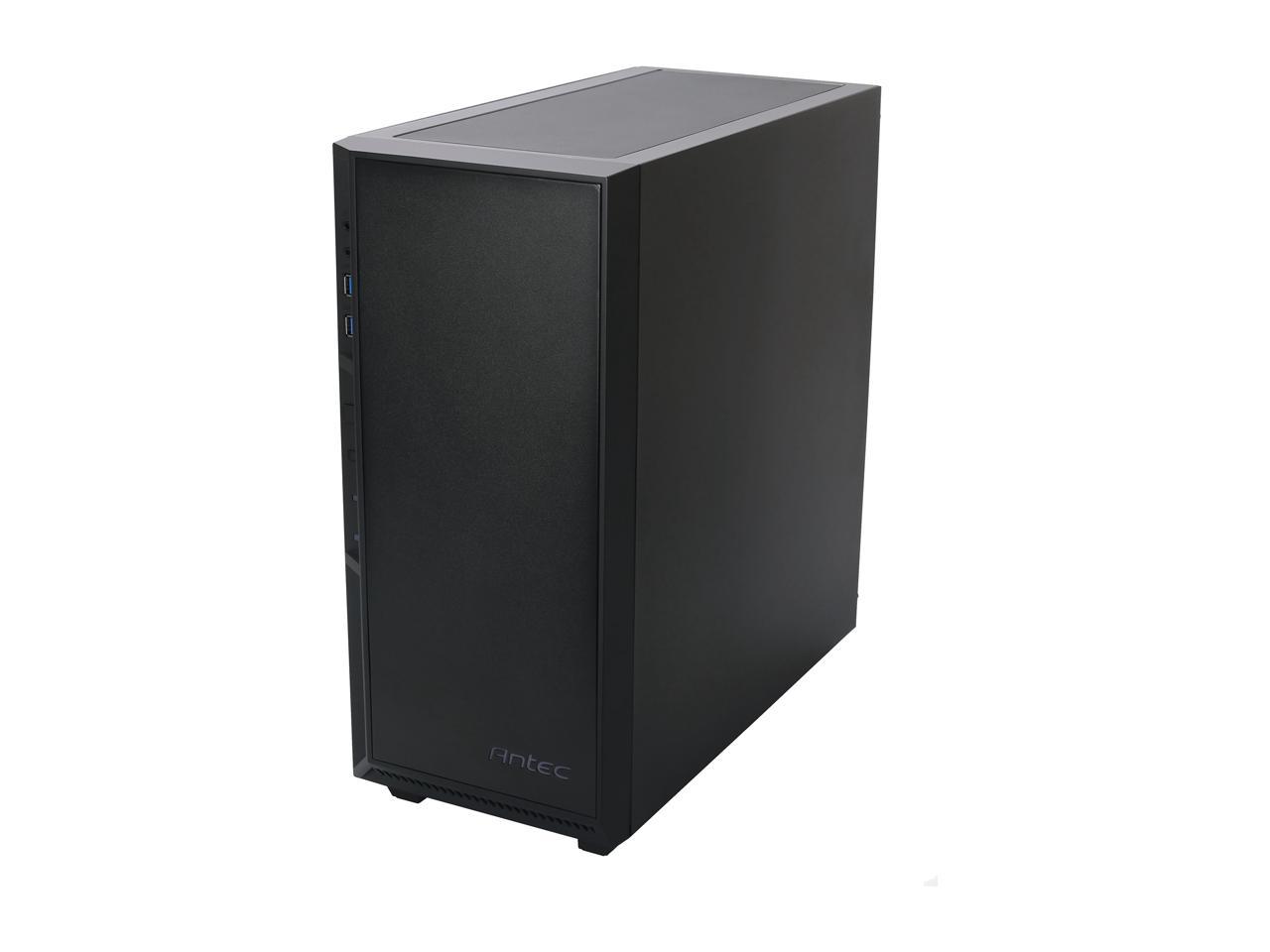 Antec Performance Series P8 Black Steel /4mm Tempered Glass Side Panel, ATX Mid Tower Computer Case, 3 White LED Fans Pre-installed, USB3.0