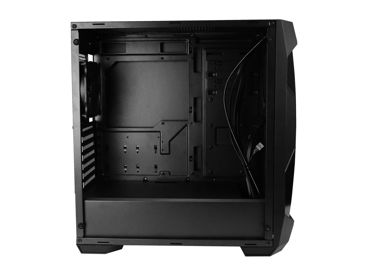 Antec Dark Fleet Series DF500 Black SGCC / Plastic ATX Mid Tower Computer Case, Install up to 6 Storage Drives, 1 x 120mm Fan Pre-Installed in the Rear, USB3.0