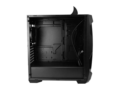 Antec Dark Fleet Series DF500 Black SGCC / Plastic ATX Mid Tower Computer Case, Install up to 6 Storage Drives, 1 x 120mm Fan Pre-Installed in the Rear, USB3.0