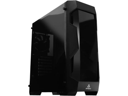 Antec Dark Fleet Series DF500 Black SGCC / Plastic ATX Mid Tower Computer Case, Install up to 6 Storage Drives, 1 x 120mm Fan Pre-Installed in the Rear, USB3.0