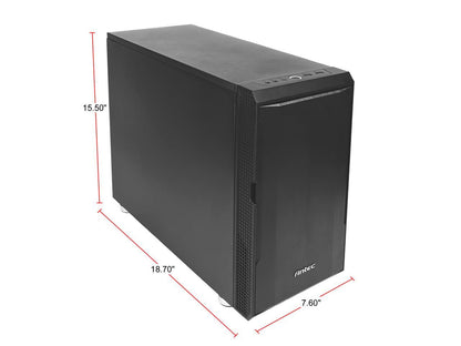 Antec Performance Series P5 Micro-Tower Computer Case, Sound-Dampening Side Panels, Hinged Front Panel, USB 3.0 x 2, Double-Layer Dust Filter in front, 1 x 5.25" ODD, Support up to 6 x 2.5" SSD