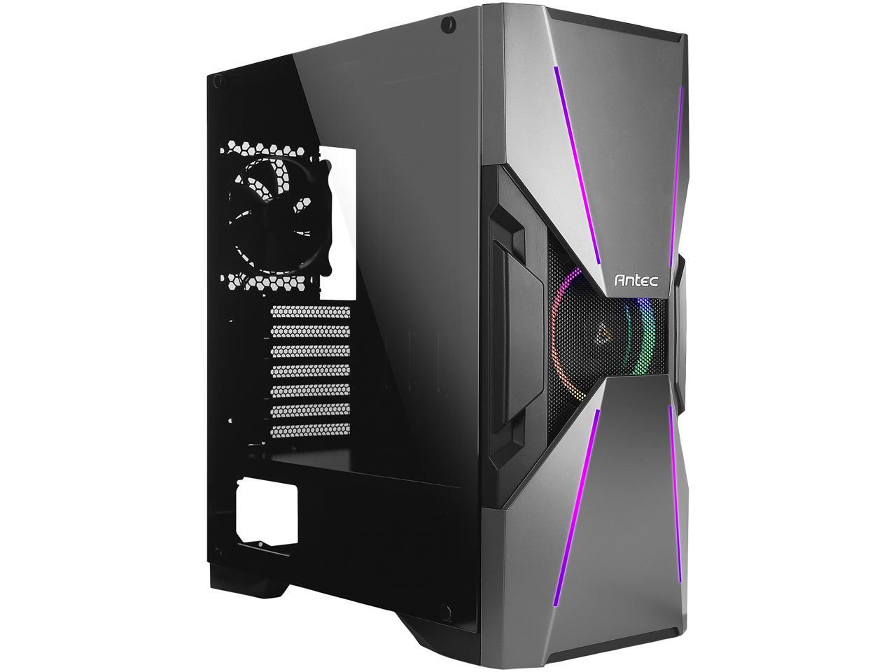 Antec Dark Avenger DA601 E-ATX Mid Tower Case/ARGB Motherboard Sync/Tempered Glass/Prizm 120 ARGB Fan Included