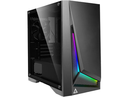 Antec Dapper Dark Phantom DP301M Black Steel / ARGB Lighting / Tempered Glass Side Panel Compact Micro-ATX Gaming Case