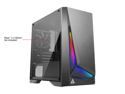 Antec Dapper Dark Phantom DP301M Black Steel / ARGB Lighting / Tempered Glass Side Panel Compact Micro-ATX Gaming Case