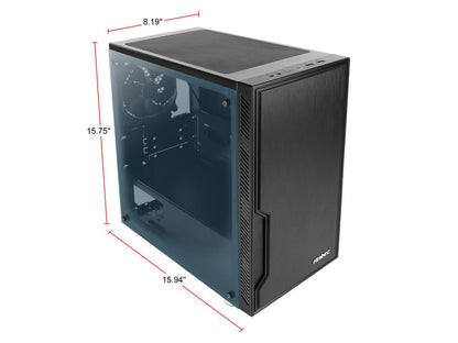 Antec Value Solution Series VSK10 Window Highly Functional Micro-ATX Case, Window Side Panel, Support 4 x 140 mm Fan and 280 mm Radiator, 2 x USB3.0