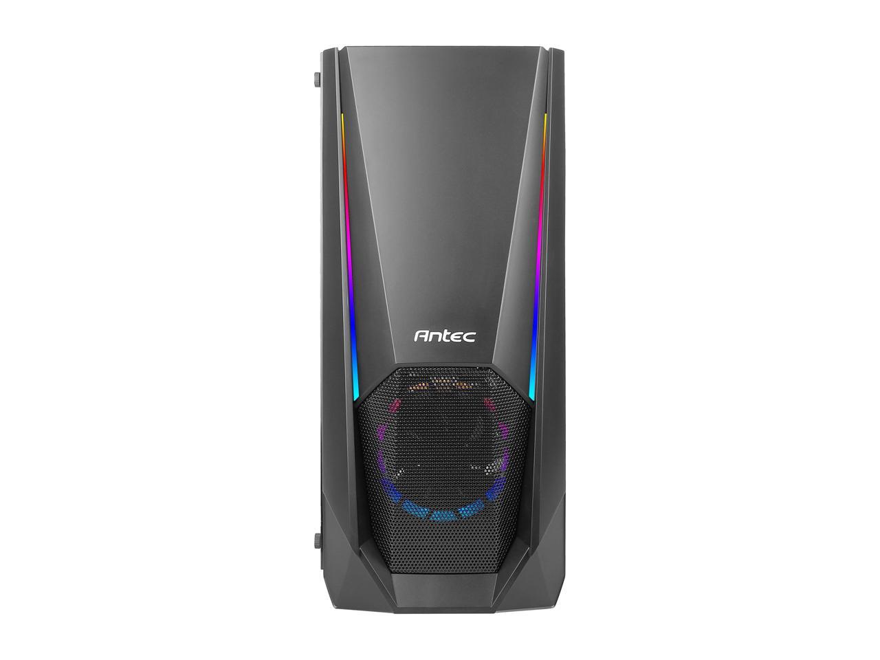 Antec NX Series NX310, Mid Tower ATX Gaming Case, Tempered Glass Side Panel & ARGB LED Effects Front Panel, 280 mm Radiator Support, 1 x 120mm Regular and 1 x 120mm ARGB Fan Included