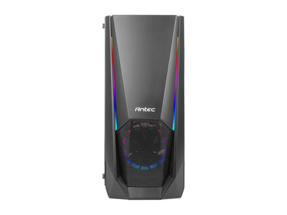 Antec NX Series NX310, Mid Tower ATX Gaming Case, Tempered Glass Side Panel & ARGB LED Effects Front Panel, 280 mm Radiator Support, 1 x 120mm Regular and 1 x 120mm ARGB Fan Included