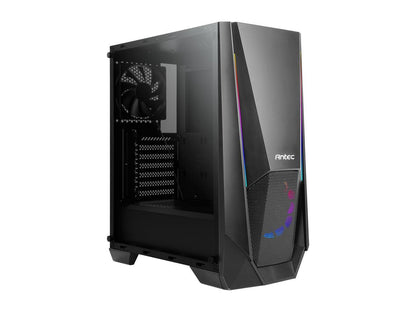 Antec NX Series NX310, Mid Tower ATX Gaming Case, Tempered Glass Side Panel & ARGB LED Effects Front Panel, 280 mm Radiator Support, 1 x 120mm Regular and 1 x 120mm ARGB Fan Included