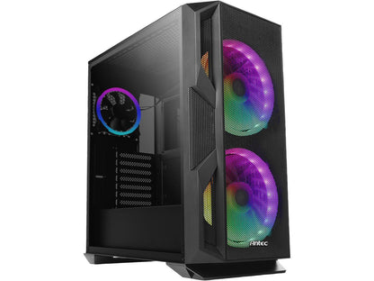 Antec NX Series NX800, Mid Tower E-ATX Gaming Case, Tempered Glass Side Panel, 360 & 280 mm Radiators Support, Built-In LED Controller, 2 x 200 mm ARGB Fans in Front & 1 x 120 mm ARGB Fan in Rear