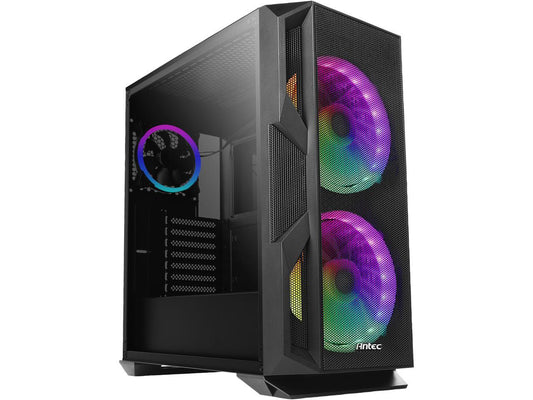 Antec NX Series NX800, Mid Tower E-ATX Gaming Case, Tempered Glass Side Panel, 360 & 280 mm Radiators Support, Built-In LED Controller, 2 x 200 mm ARGB Fans in Front & 1 x 120 mm ARGB Fan in Rear