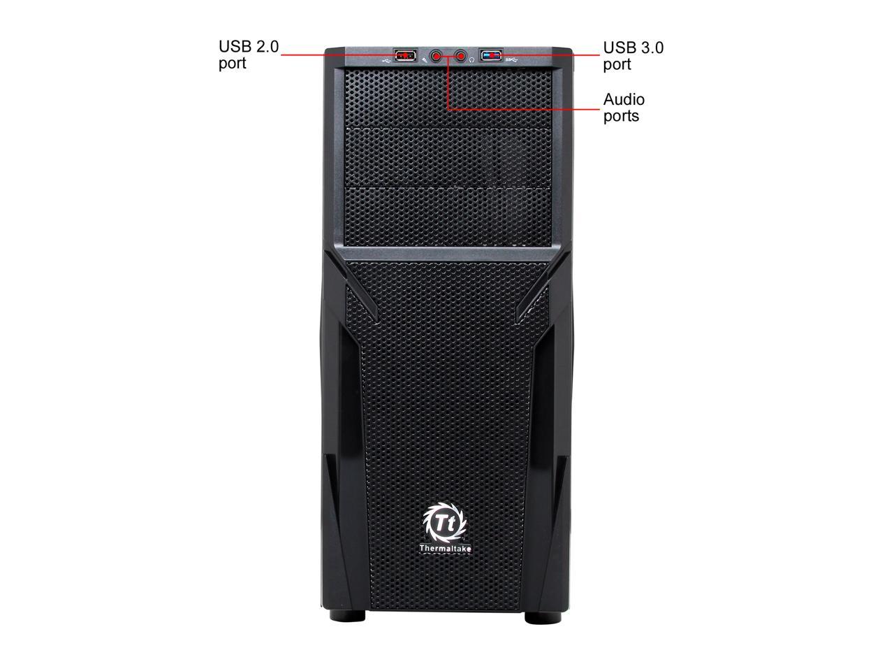 Thermaltake Versa H21 Mid Tower Computer Case with USB 3.0 and All-Black Interior(CA-1B2-00M1NN-00)
