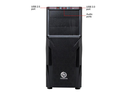 Thermaltake Versa H21 Mid Tower Computer Case with USB 3.0 and All-Black Interior(CA-1B2-00M1NN-00)